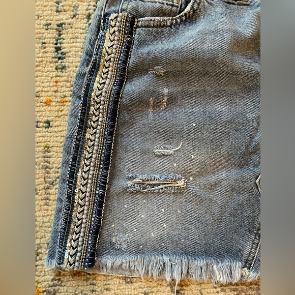 Free People Embellished Denim Mini Skirt - Picture 6 of 6
